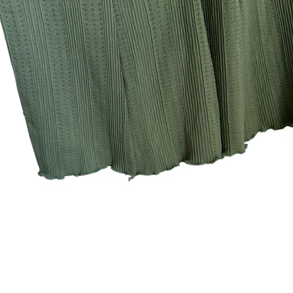 Anthropologie Womens Pointelle Flared High Rise Lounge Pants Sz Sm/Med Green - Picture 7 of 10